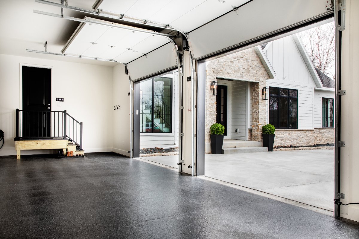 Coated basement floor